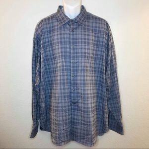Joseph Abboud Mens Blue Plaid Dress Shirt 3XL
